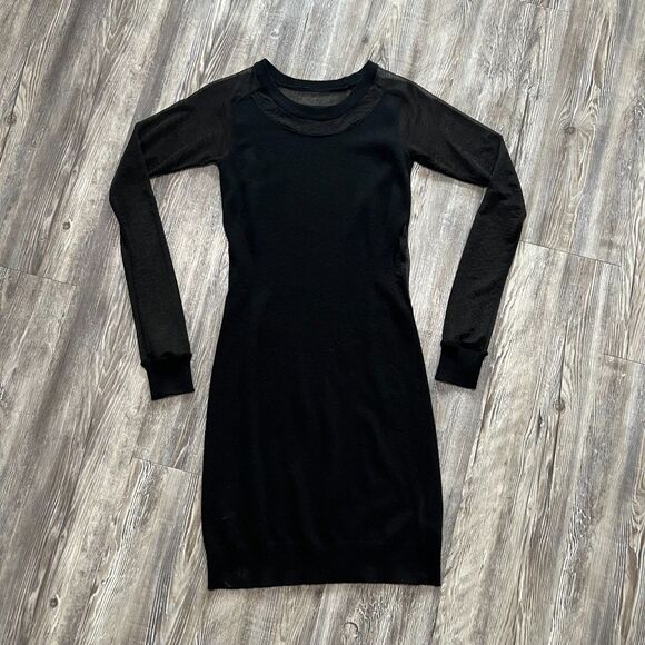 allsaints Dresses & Skirts - AllSaints Black Sheer Panel Knit Dress US 4